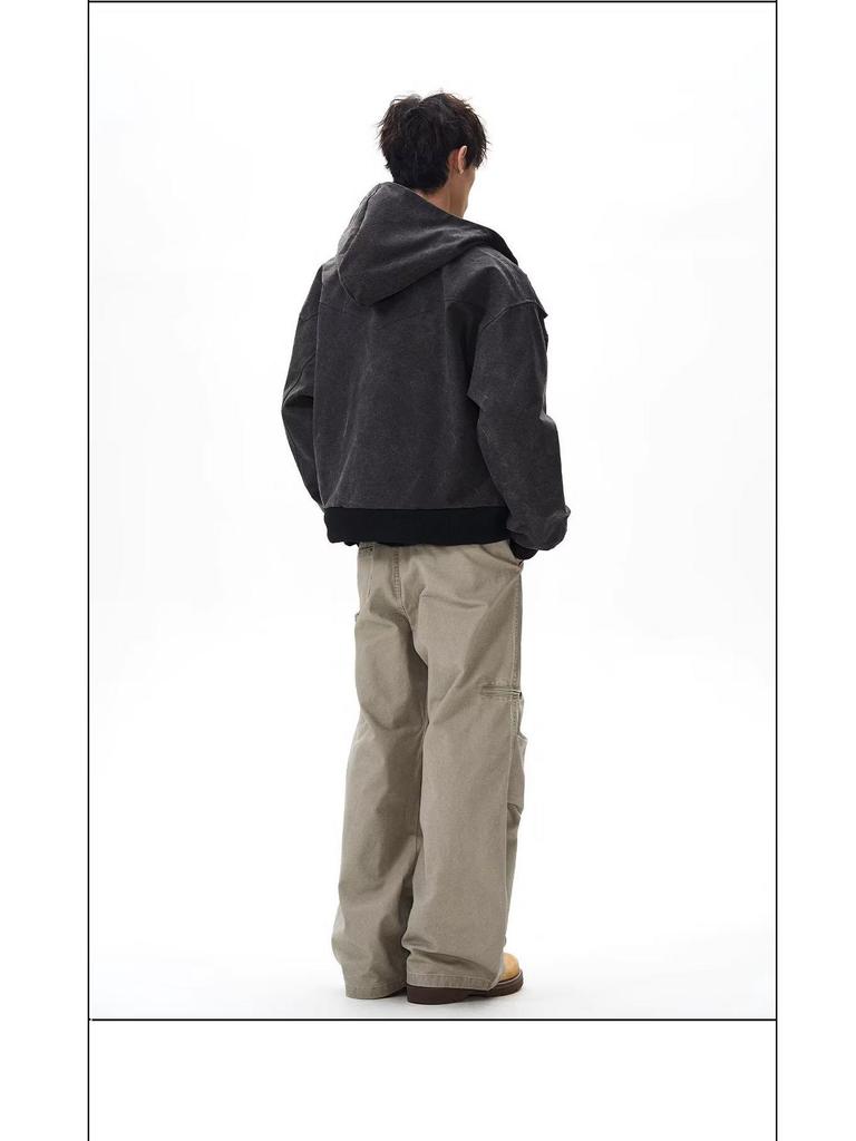 Мужская ретро-куртка Харрингтон с заклепками - Повседневная свободная посадка для весны и осени