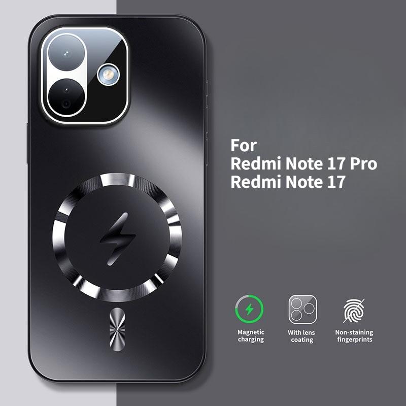 Чехол для Redmi Note 17/17 Pro Новый AG Матовый Молния Магнитный PC-TPU Чехол Для Redmi Note 17 Pro Ударопрочный Бампер Funda