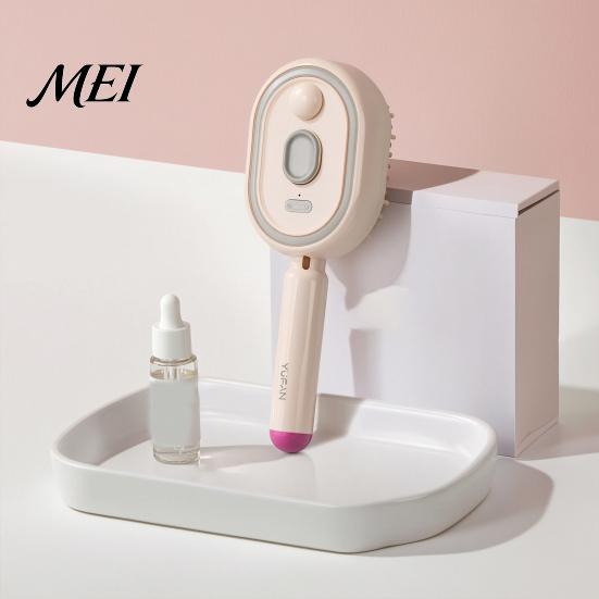 Self-Cleaning Massage Brush 1/2Pcs Electric Spray Air Cushion Brush, USB Rechargeable Misting Scalp Anti-Frizz Steam Comb for Dry Damaged Hair