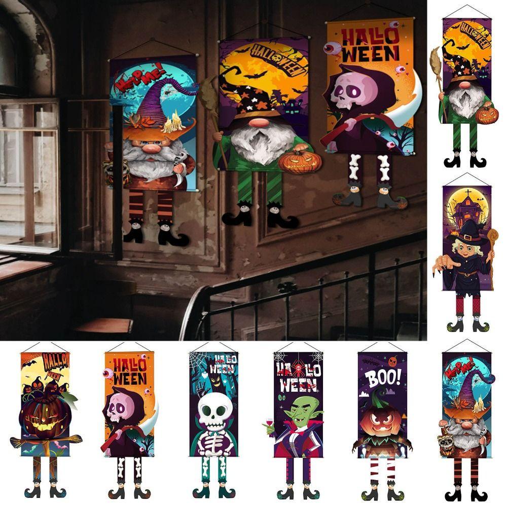 Длинноногий Хэллоуин крыльцо дверь баннер Trick or Treat гном тыква подвеска Хэллоуин