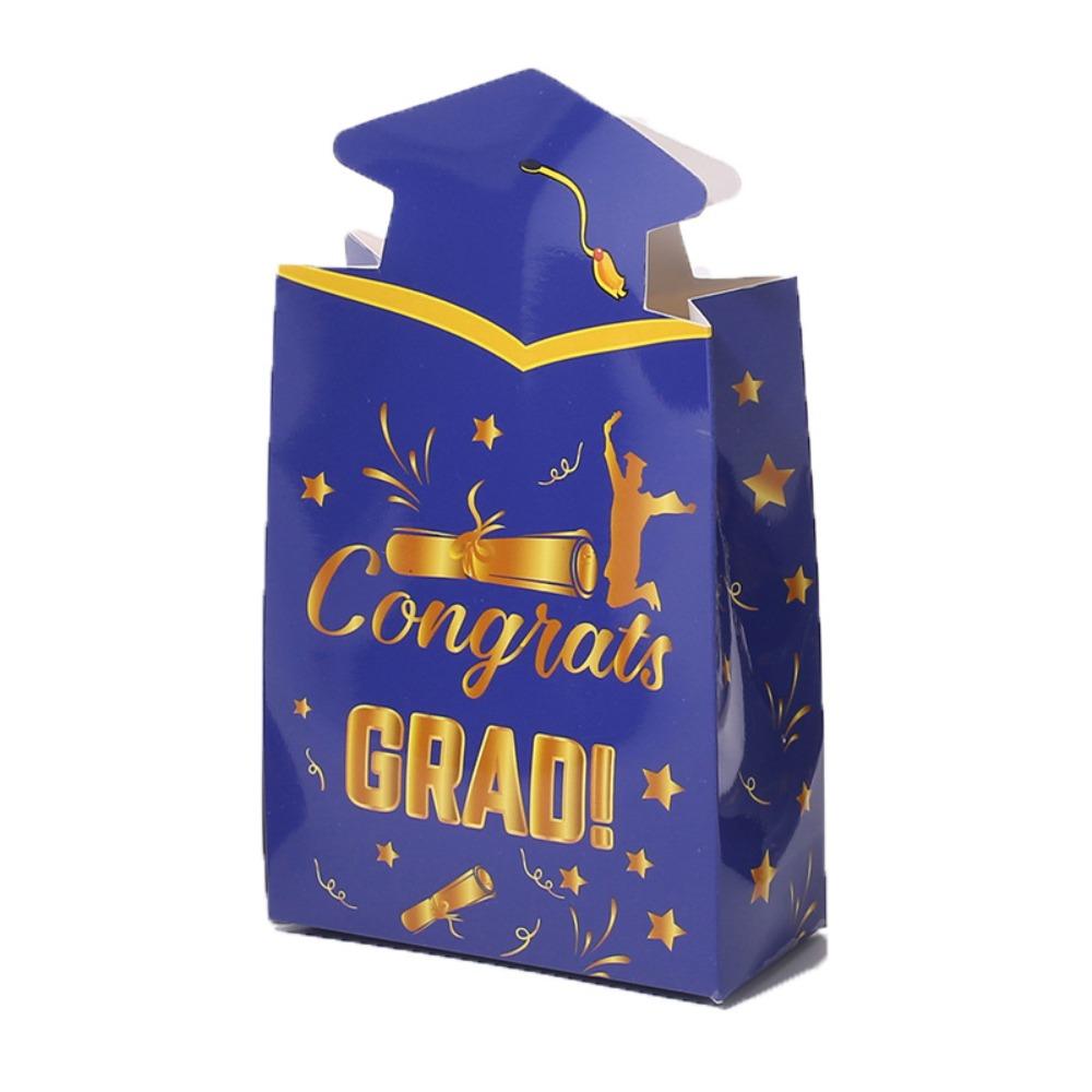 20pcs Paper Material Doctoral Cap Box Congrats Grad Candy Gift Bag Chocolate Box Party Decorations