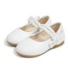 Модные белые детские туфли для девочек из искусственной кожи, туфли для принцессы на свадьбу, школьные туфли на низком каблуке, балетки для маленьких и больших детей