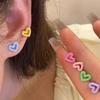 6 пар серег с дофамином, красочные серьги-сердечки для женщин, девушек, милые универсальные серьги, ювелирные аксессуары, подарки