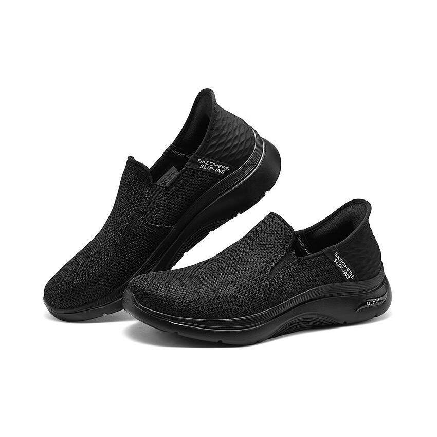 Skechers Слипоны Сетчатые Технология Flash Удобные Универсальные Низкие Повседневная Обувь Мужские кроссовки Черный 216600-BBK