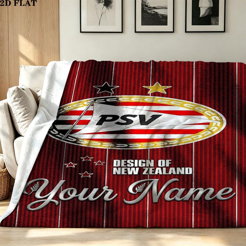 1PC Philips Sport Vereniging Custom Name Patterned Flannel Blanket Suitable For All Seasons for Home Decor Warmth and Comfort Gifts Holiday Present
