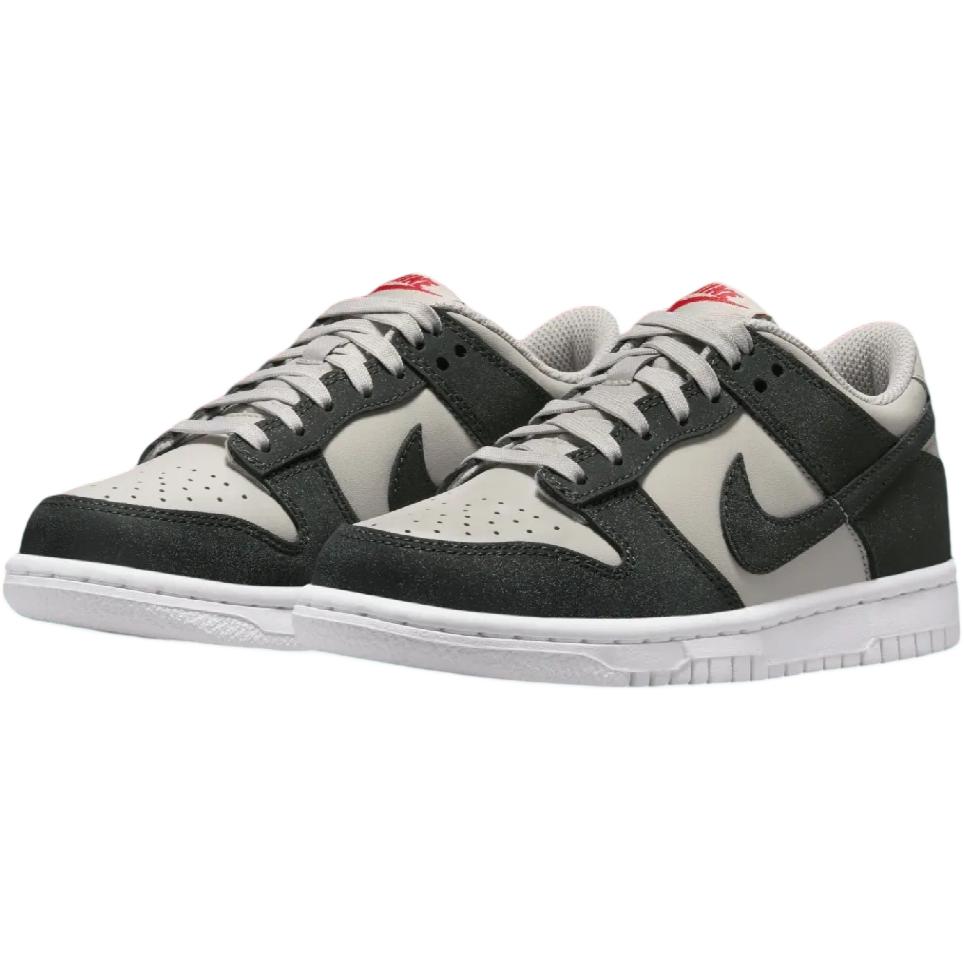 Nike Кроссовки детские Dunk Low GS Light Iron Ore Anthracite Glitter серо-бело-красные FZ1000-001