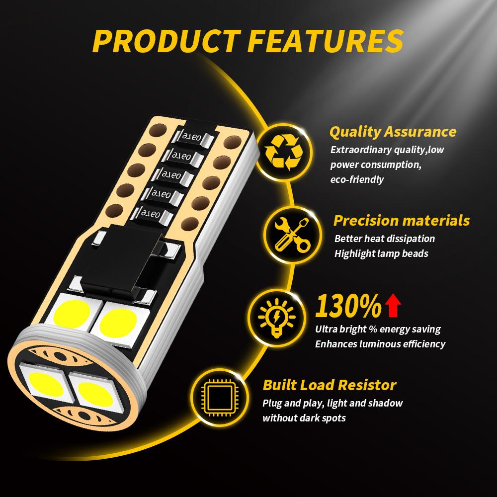 DXZ 10 шт. W5W T10 светодиодные лампы Canbus 6SMD 12 В WY5W 194 168 Распродажа автомобиля Внутренняя карта Купольные фонари Парковочный свет Авто сигнал