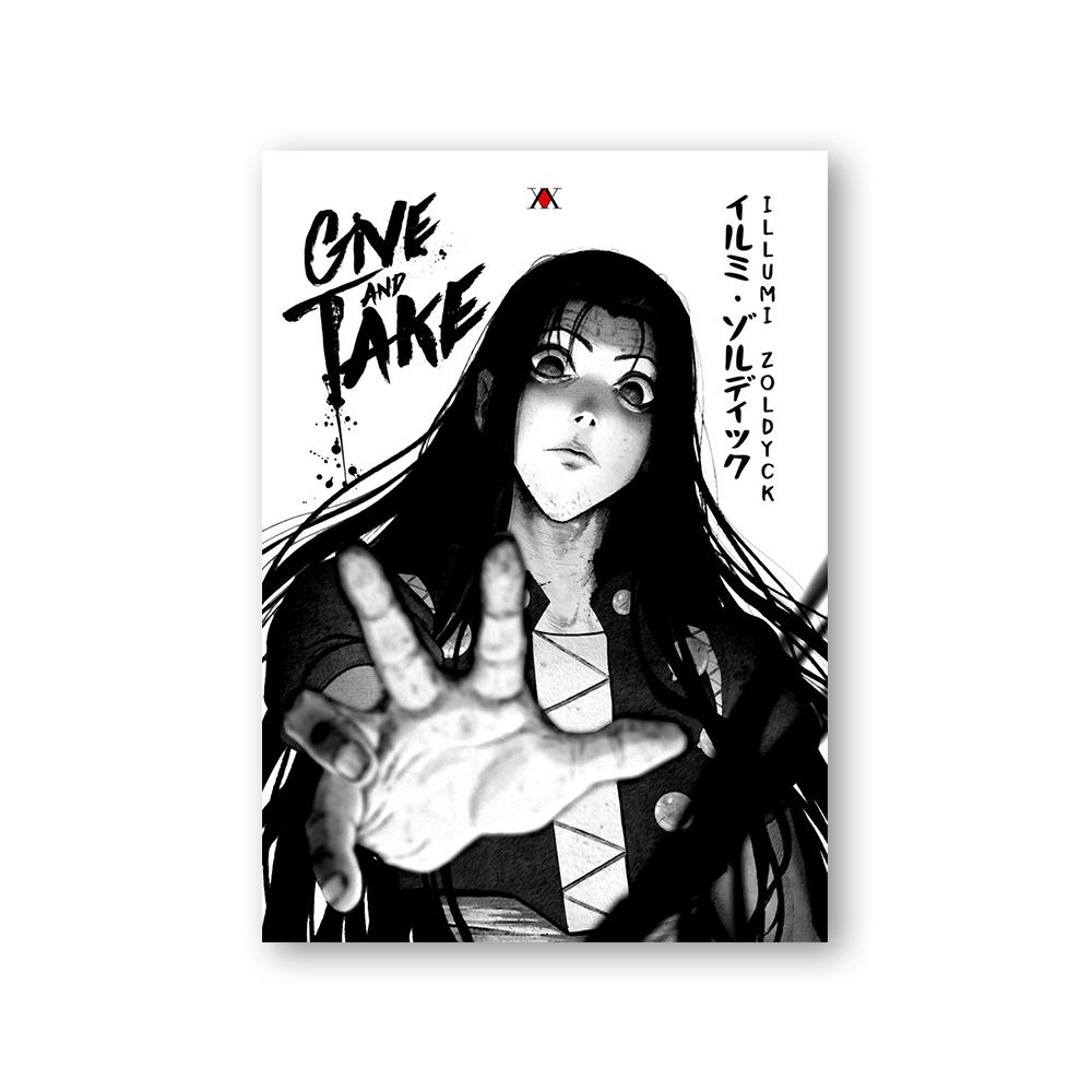 Аниме Hunter X Hunter постеры черно-белые Killua Zoldyck Kurapika Gon холст картина мультфильм настенная живопись домашний декор