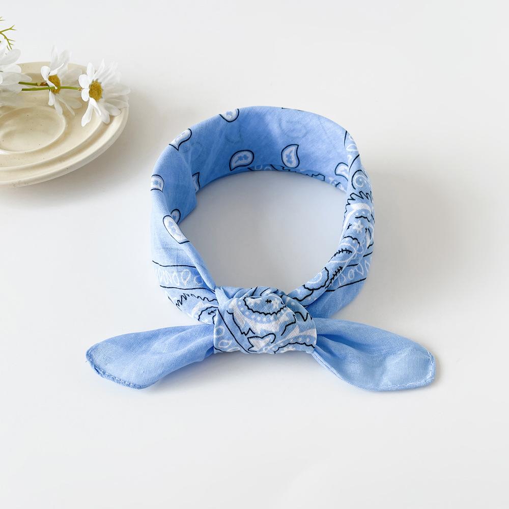 Hip-hop scarf 11cm cotton and linen small square scarf small silk scarf women's new European and American cashew nut printing versatile headscarf