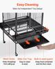 Bird Cage, 830 x 790 x 2100 mm, Open Flat Top, Wrought Iron Bird Flight Cage with Perches, Slide-Out Tray, Plastic Feeders, for Cockatiel, Monk