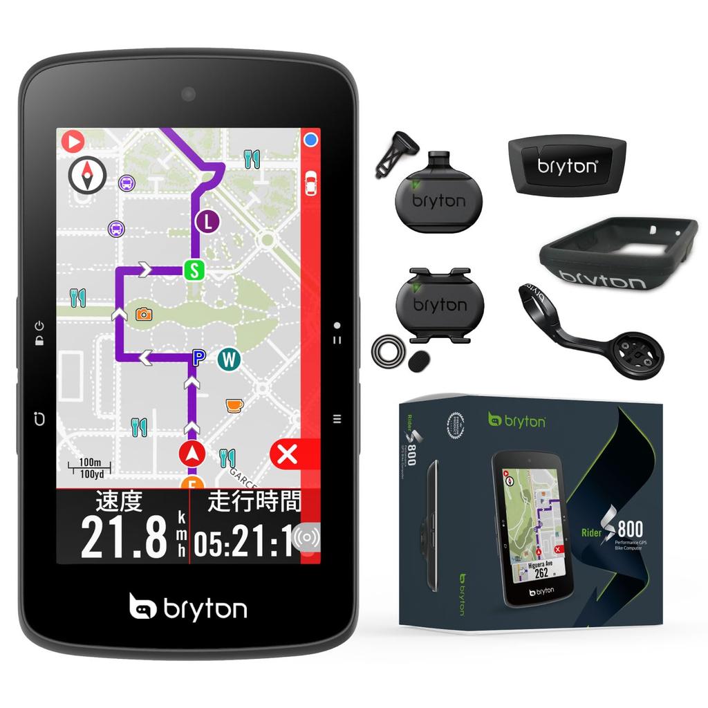 Bryton Rider S800 Cycling Computer and Heart Rate with Wireless and Support (Includes Speed, Cadence, Sensors) GPS, Touchscreen, Bluetooth, ANT+