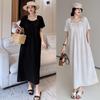 DIMANAF 2025 Летнее платье больших размеров для женщин Повседневное винтажное платье Базовое длинное элегантное свободное платье