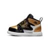 Детские кроссовки Air Sky Jordan 1 SE TD Gold Toe Black Metallic-Gold White DV6068-071