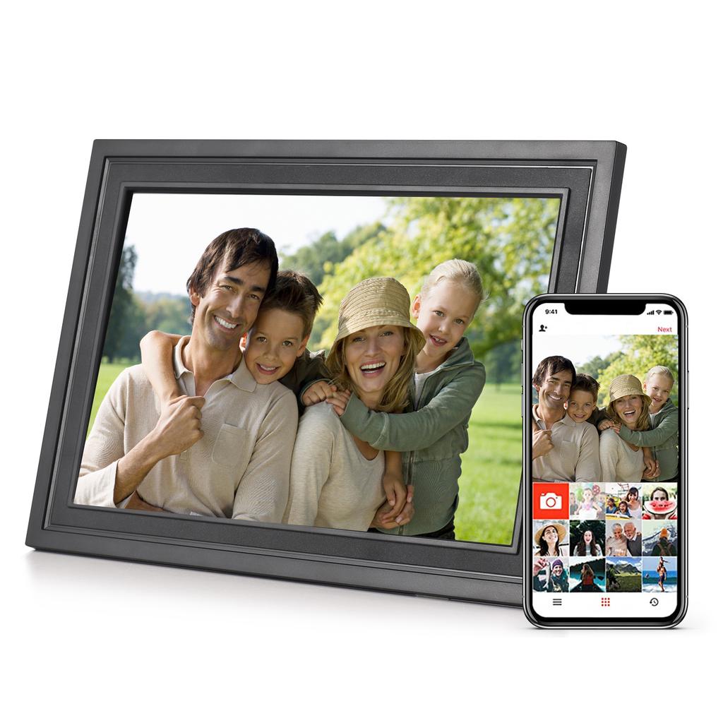 Andoer 10,1-дюймовая цифровая фоторамка с Wi-Fi, облачная цифровая фоторамка, TFT-экран, сенсорное управление, 16 ГБ