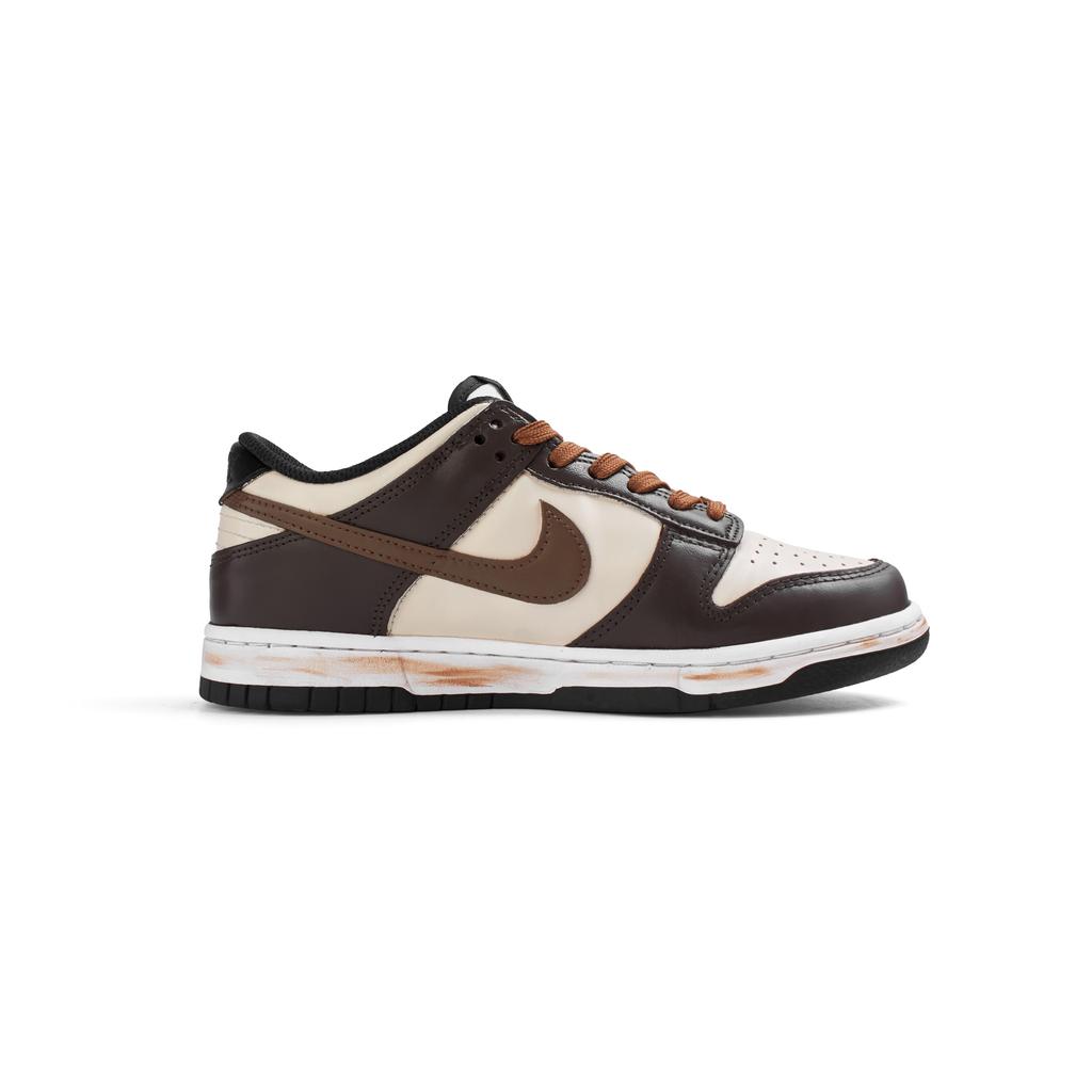 Nike Dunk Synthetic Leather Abrasion Resistant Low top Skateboard Shoes Unisex Brown HF5441-100(Team825-)