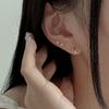 Youngglow 14k серьги-гвоздики с кубическим цирконием в виде ленты