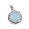Natural Aqua Chalcedony Gemstone Handmade 925 Solid Silver Pendant 1.50" q3R18