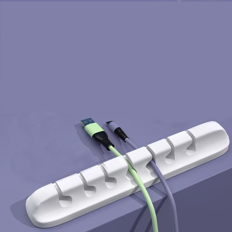 Силиконовый органайзер для USB-кабелей, намотка для зарядного кабеля USB, настольные зажимы для организации, держатель для кабелей для мыши, наушников, аксессуаров
