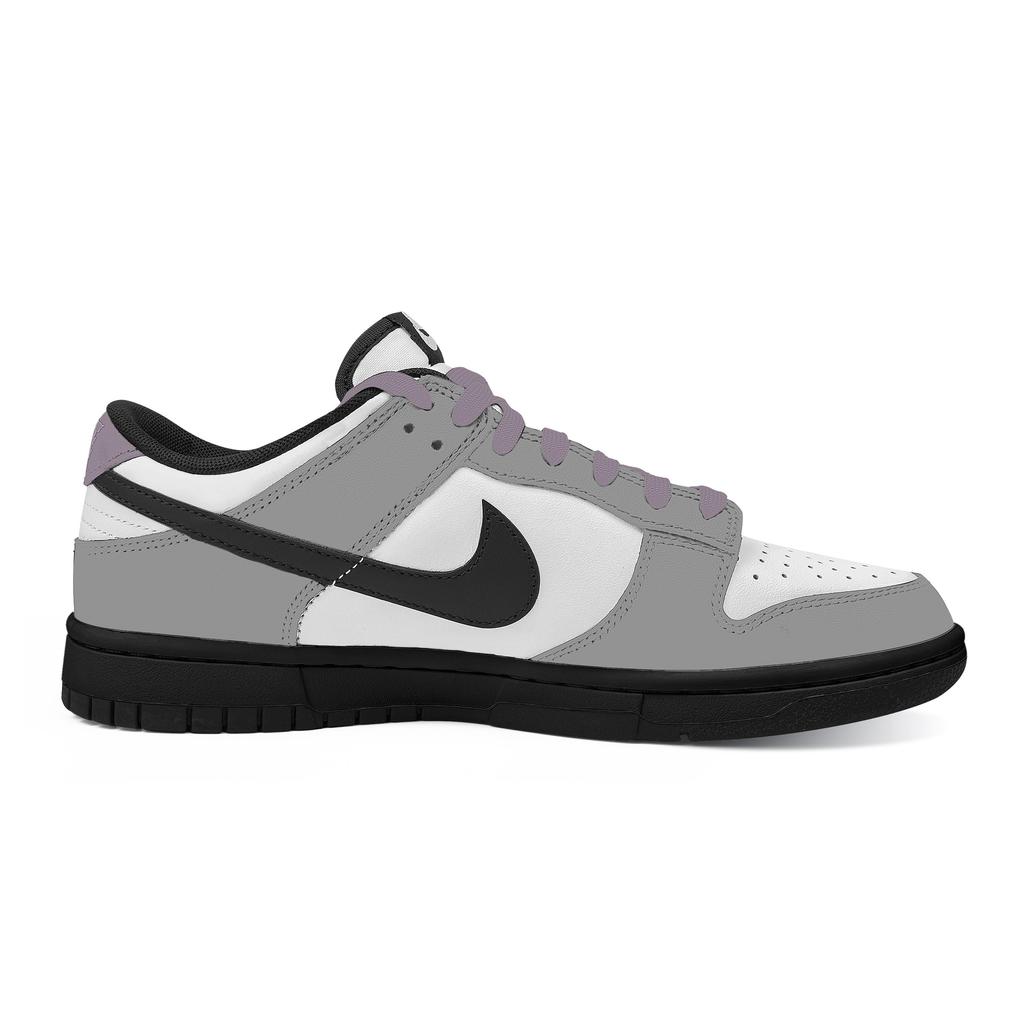 Nike Dunk Gray Purple Affection, Heart Box Abrasion Resistant Low top Skateboard Shoes Unisex Gray White CW1590-100(Team529--)