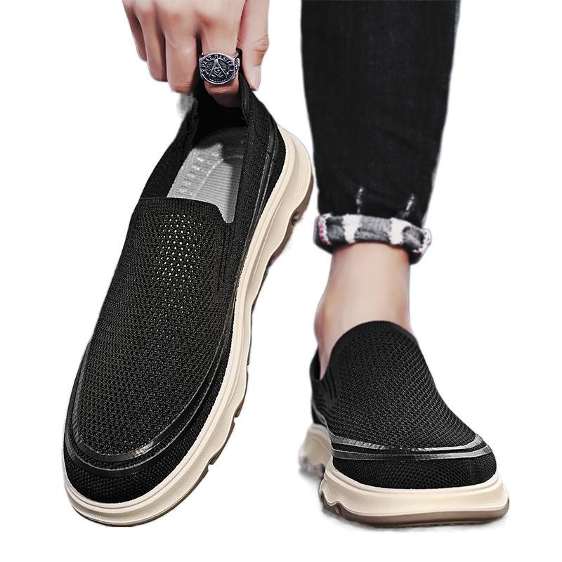 2025 Summer New Flying Woven One-pedal Versatile Lazy Shoes Mesh Breathable Comfortable Lightweight Sports Shoes Men's Shoes