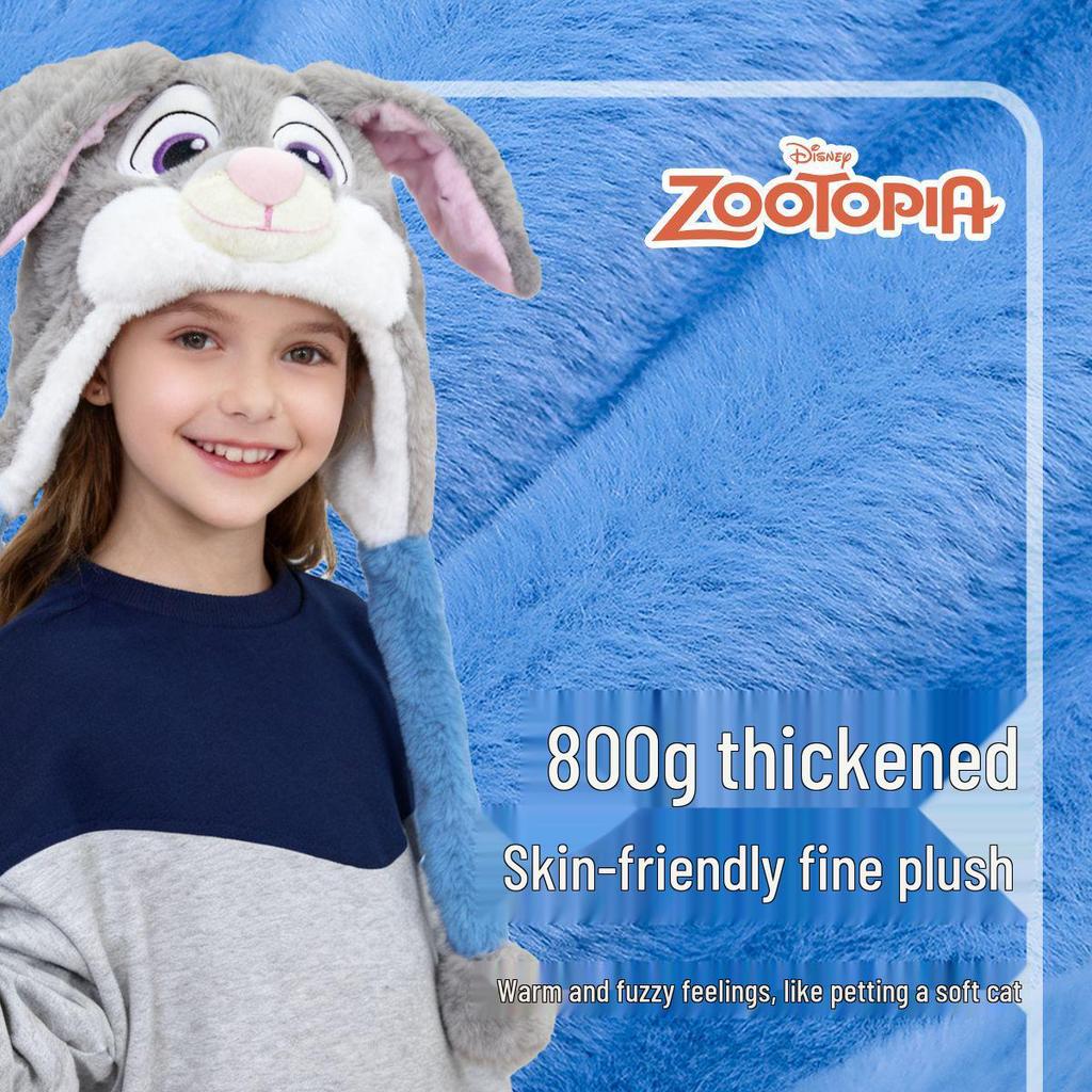 Zootopia Disney Plush Hat with Movable Ears - Judy & Nick Winter Edition.