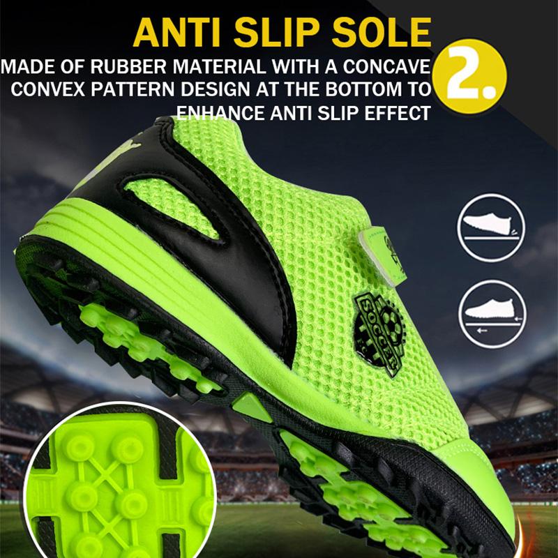 Boy Girl Tf Children's Football Shoes Hook Loop Football Boots No Spikes Lacrosse Beginner Cricket Shoes Baseball Shoes