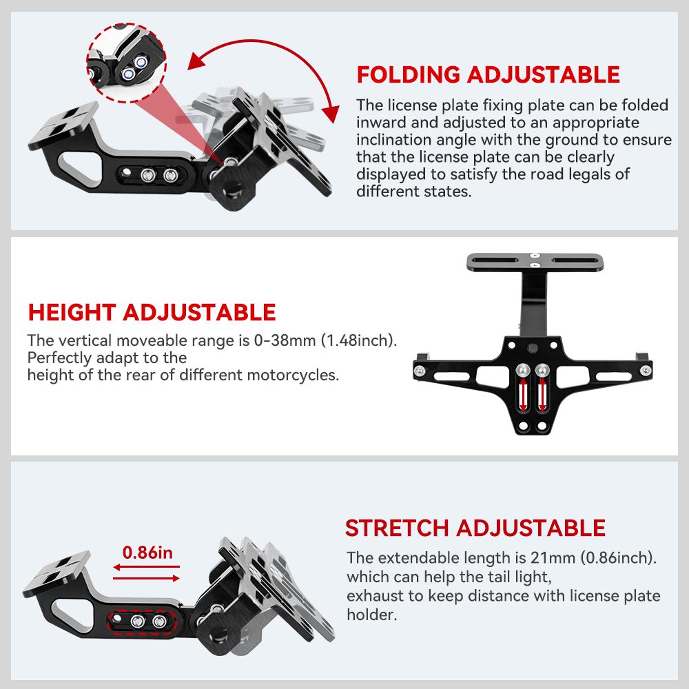 For Yamaha MT07 MT10 For Kawasaki Z750 Z800 For BMW R1200 Accessories Motorcycle License Plate Holder and LED Turn Signal Light