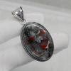 Huge Oval African Bloodstone 925 Sterling Silver Pendant Jewelry, Unique Boho Style Pendant