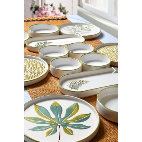 Набор для завтрака из осенних листьев на 6 человек, 14 шт. - Роскошный набор для сервировки завтрака
