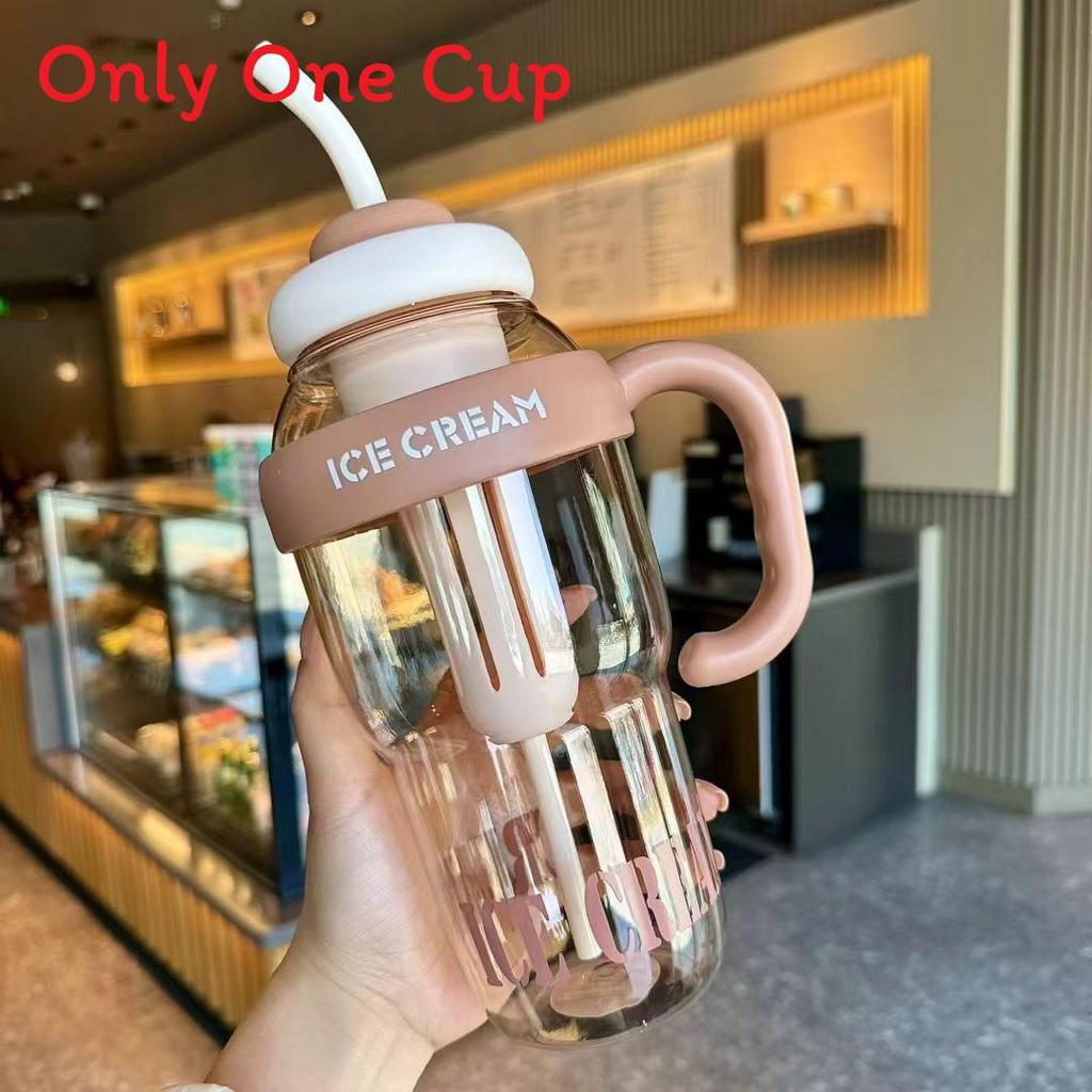 Ice Mug Large Capacity Summer Plastic Cup With Straw For Outdoor Activities And Gift