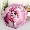1pc Snowman Fashionable Automatic Opening/Closing Folding Umbrella with 8 Iron Bones, Plastic Handle yy251015055