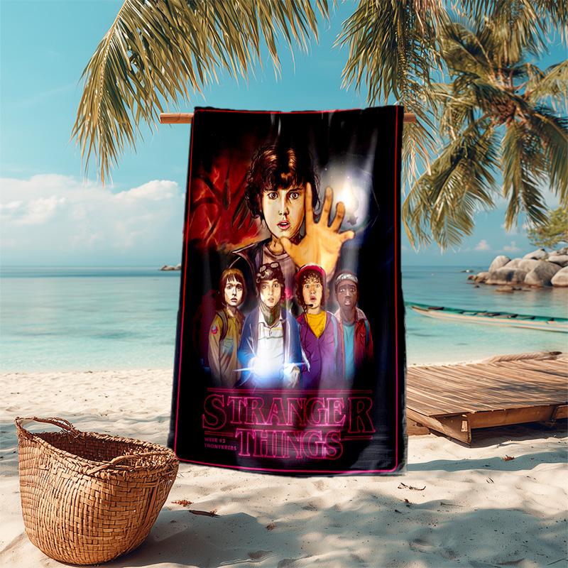 Halloween horror thriller theme Stranger Things soft beach towel outdoor camping vacation swinging beach scarf decorative blanket B2