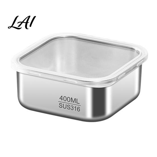 Diet Control Container 13.5oz Stainless Steel Lunch Box for Meal Prep Stackable Food with Clear Airtight Lid Leak Proof Portion Control Microwave &