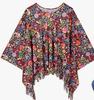 Retro Tie-dye Hippie Cape 70s 80s Vintage Roleplay Costume Set Fringe Top Cloak 3d Digital Print Capes Carnival Party Costume