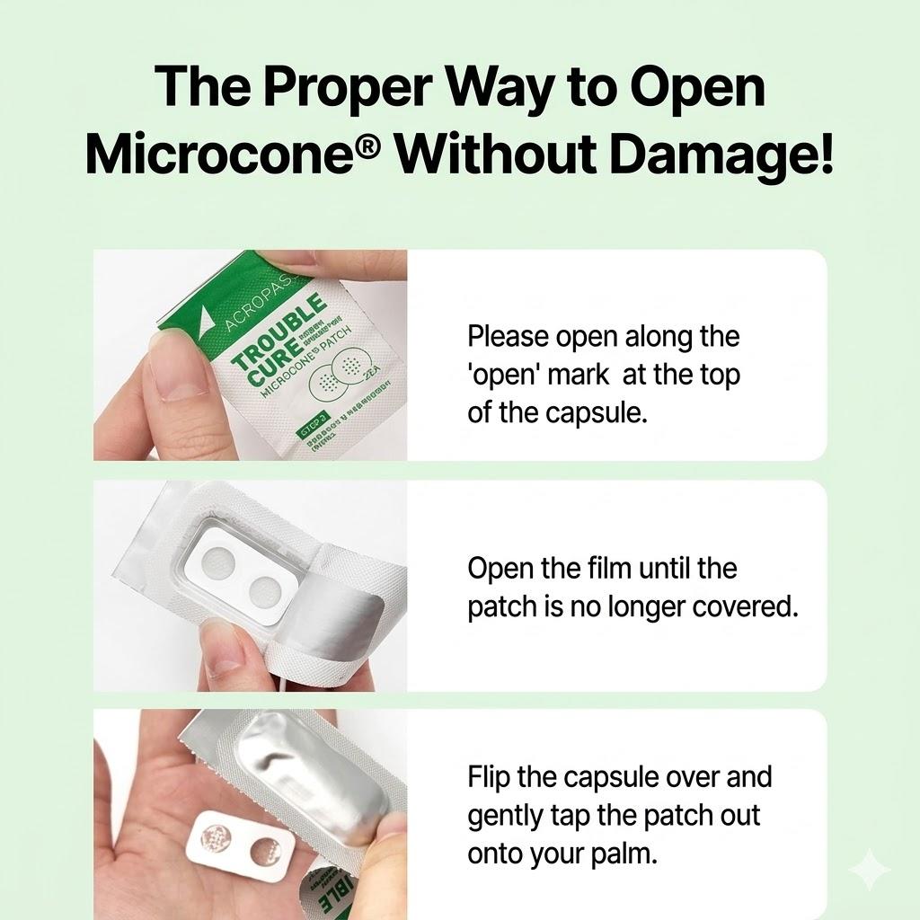[Acropass] Пластырь с микроиглами от проблемной кожи Trouble Cure (1 упаковка - 6 пластырей)