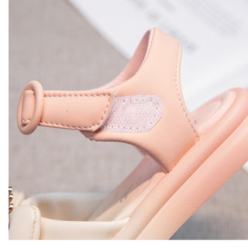 Сандалии для девочек, летние новые детские туфли принцессы, модные летние туфли для девочек с мягкой подошвой из кожи