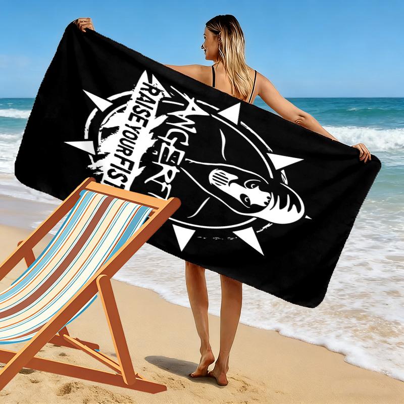 Angerfist Print Beach Towel, Large Soft Quick Dry Towel for Beach Camping Swimming