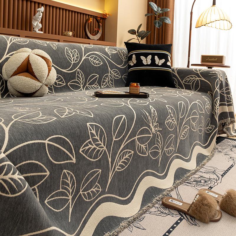 Новое полотенце-накидка на диван 2025 года, универсальное для всех сезонов, с ощущением легкой роскоши и высокого класса, целое нескользящее и защищающее от царапин когтями кошек одеяло