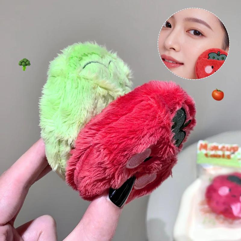Ultra-thick Long Plush Makeup Puff Cosmetic Tool Broccoli Tomato for Natural Finish