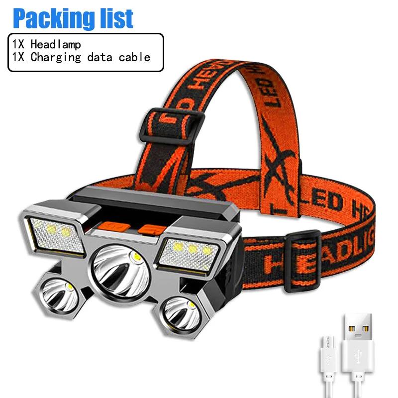 Powerful Rechargeable Head Flashlight for Fishing Led Headlamp Nitecore Camping Headlights Hunting Torch Hiking Front Lanterns