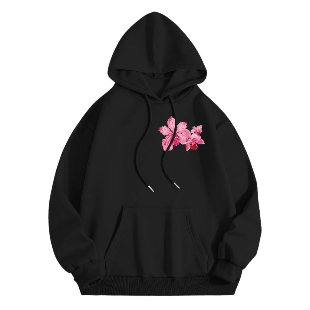 Women's Fashionable Loose-fitting Casual Long-sleeved Hooded Printed Sweatshirt