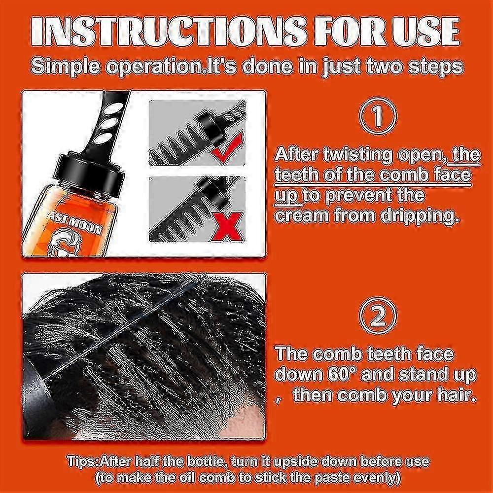 1-3x 2 en 1 Gel De Cire De Cheveux Avec Peigne Longue Durée Hommes Cheveux Coiffants Gel Outil Cheveux w