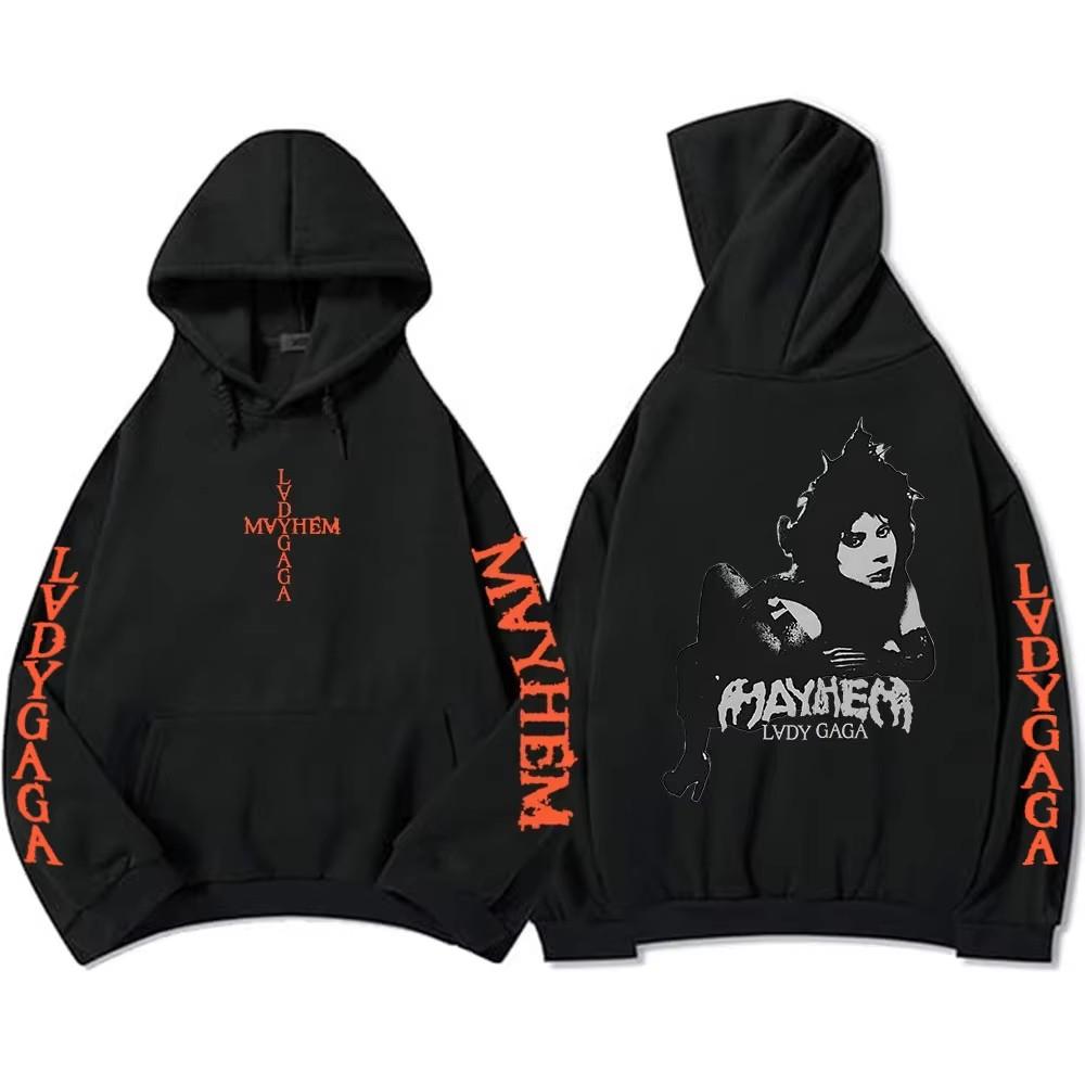 Толстовки с капюшоном Леди Гага Альбом Mayhem Графические Худи Хип-Хоп Унисекс Уличная одежда С длинным рукавом Свободные Большого размера Y2k Мужские Свитшоты Худи с принтом