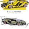 1:18 Lamborghini New Energy Super Sports Car Alloy Die-cast Car Model Sound and Light Series Pull Back Function Children's Toy Boy Birthday Gift