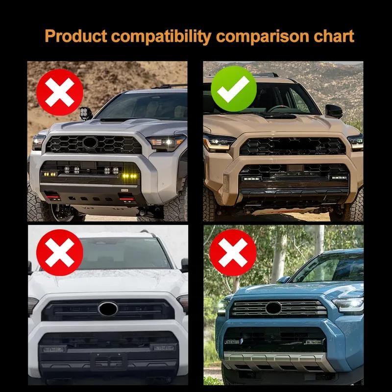 Car Front Grille Badge Emblem Strip for Toyota 4Runner 2025 2026 2027 Air Inlet Auto Exterior Car Accessories Styling 3 Colors.