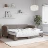 VidaXL Daybed with Trundle and Mattress Taupe 80x200 Cm Fabric 3196832