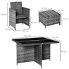 8-Seater Rattan Dining Set Garden Furniture Cushion Seat Woven Rattan Grey