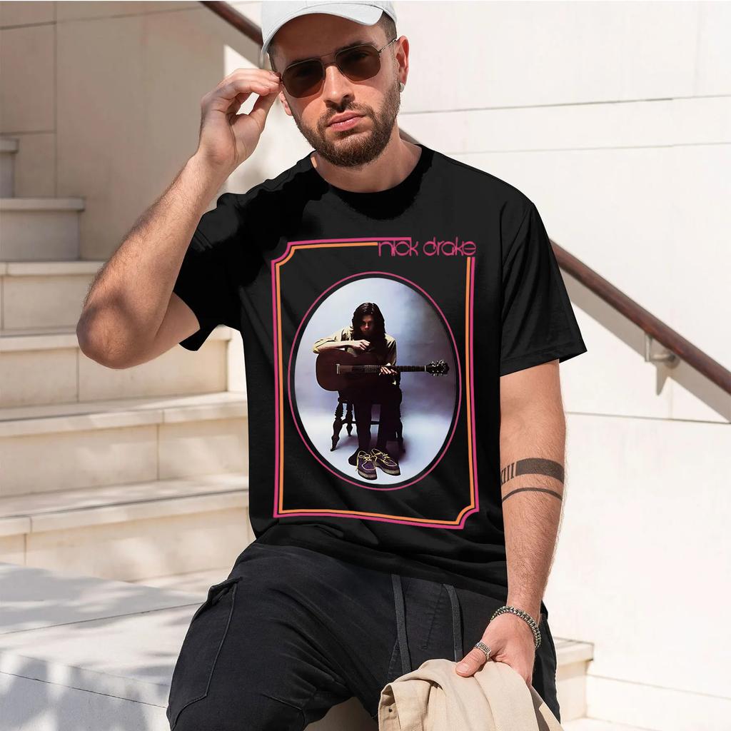 Nick Drake Bryter Layter 2026 New Fashion Heavyweight Hot Selling Retro Printed Pattern Fun Round Neck Tshirt For Daily Comfort