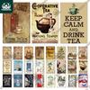 Tea Sign Metal Sign Plaque Metal Vintage Shabby Chic Tin Sign Metal Poster Decorative Iron Plate Kitchen Wall Decor
