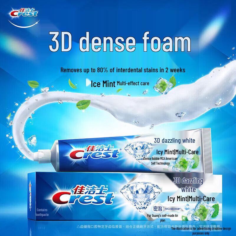 Crest 3D White Arctic Fresh Mint Toothpaste 6-Pack with Tissues